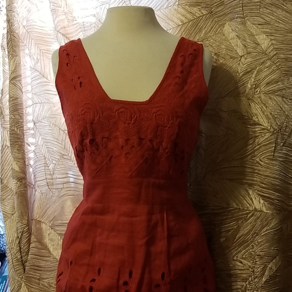 Anthropologie Yoana Baraschi cutout orange dress
